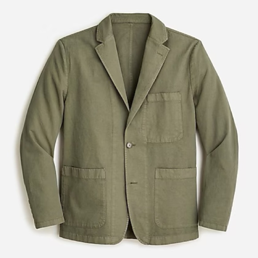 J. Crew Garment-dyed cotton-linen chino suit jacket - New w/ Tags Thyme color